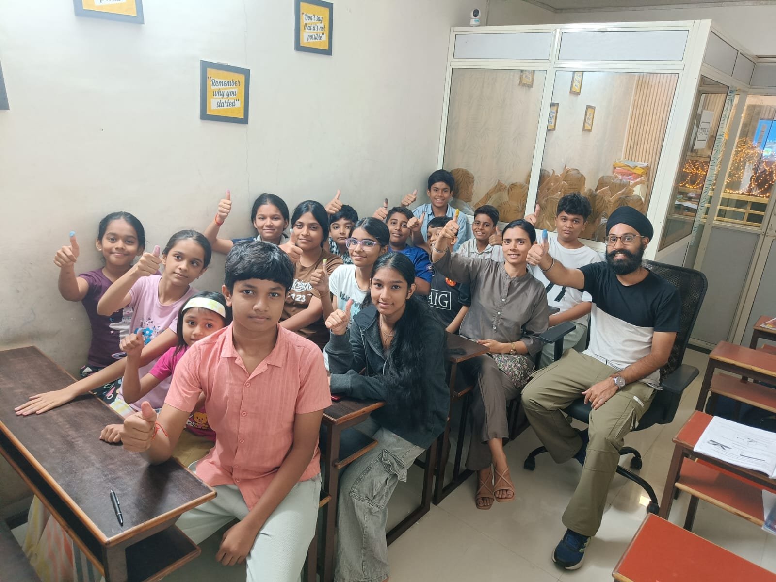 Thumbs up — happy learners