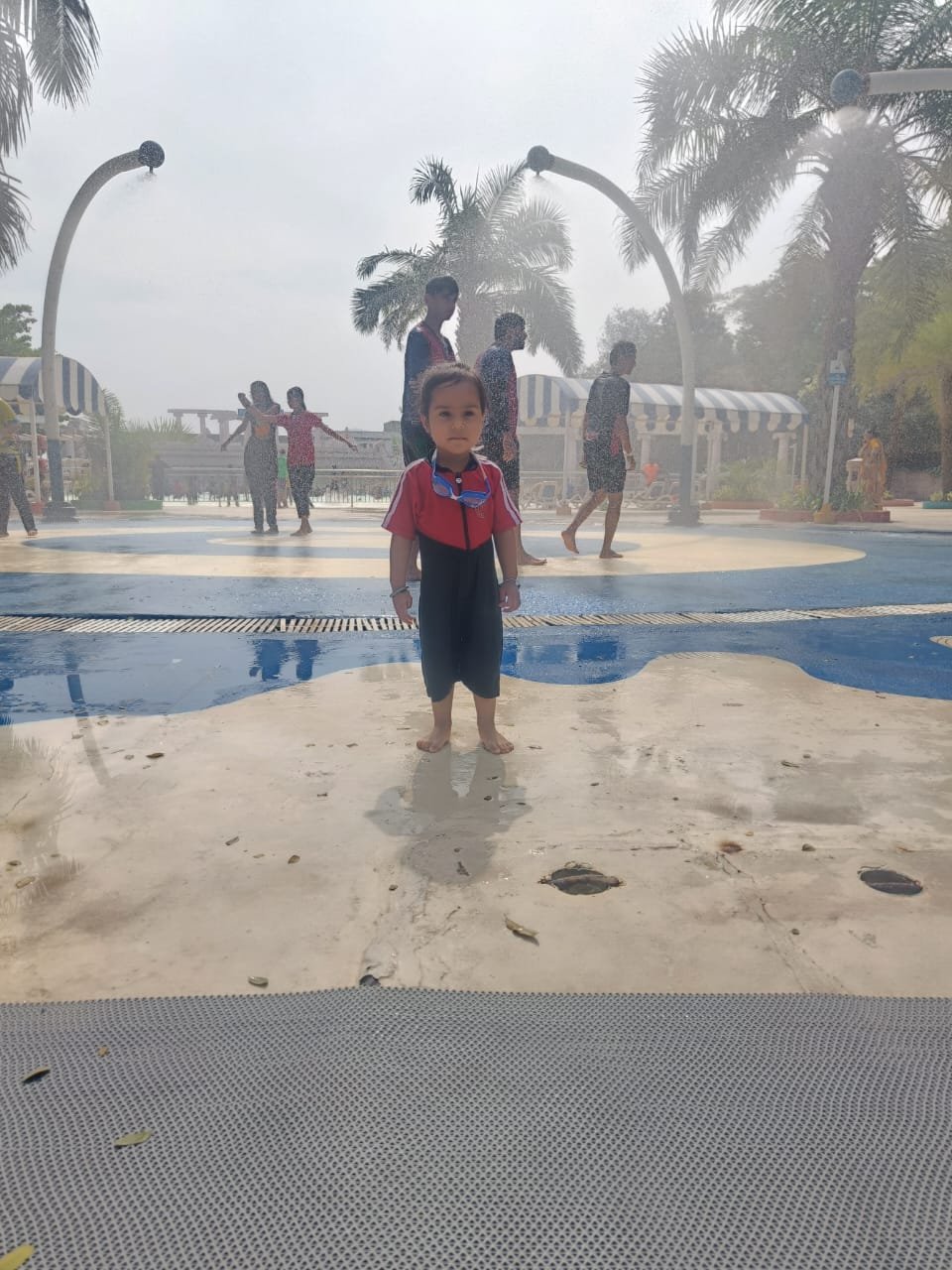 Little champ at the splash pad